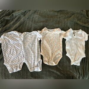 Carter's White and Multi-Color Baby One-Piece Bodysuits - 4 Pack